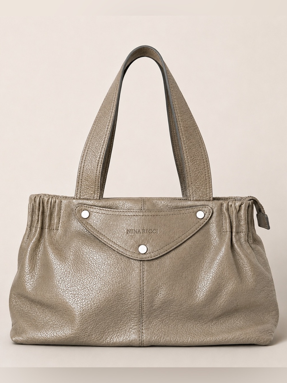 Nina Ricci Taupe Leather Shoulder Bag